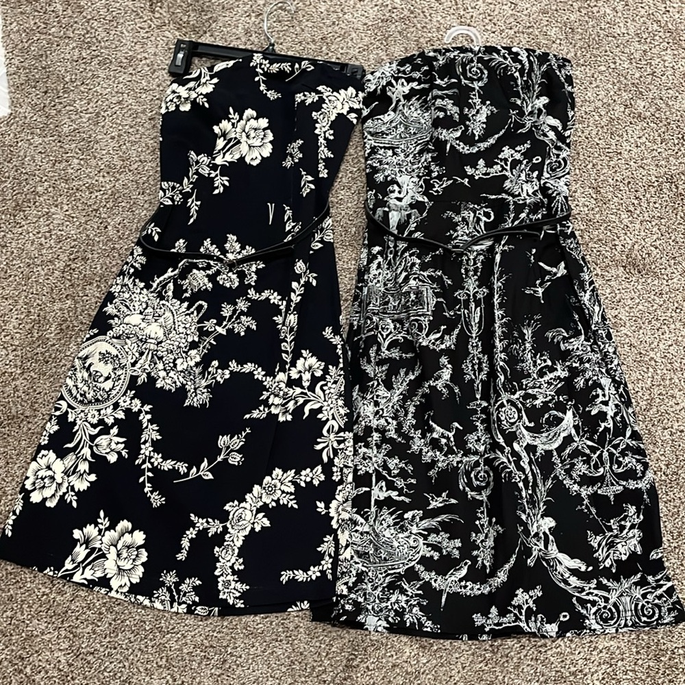 Le Chateau Size S Strapless Floral Dresses Lot of 2. Never worn.